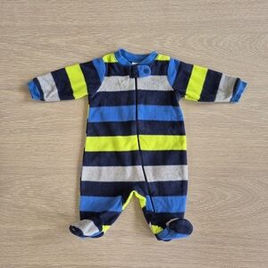 Infant 3-6 Months Garanimals Blue and Yellow Striped Footie